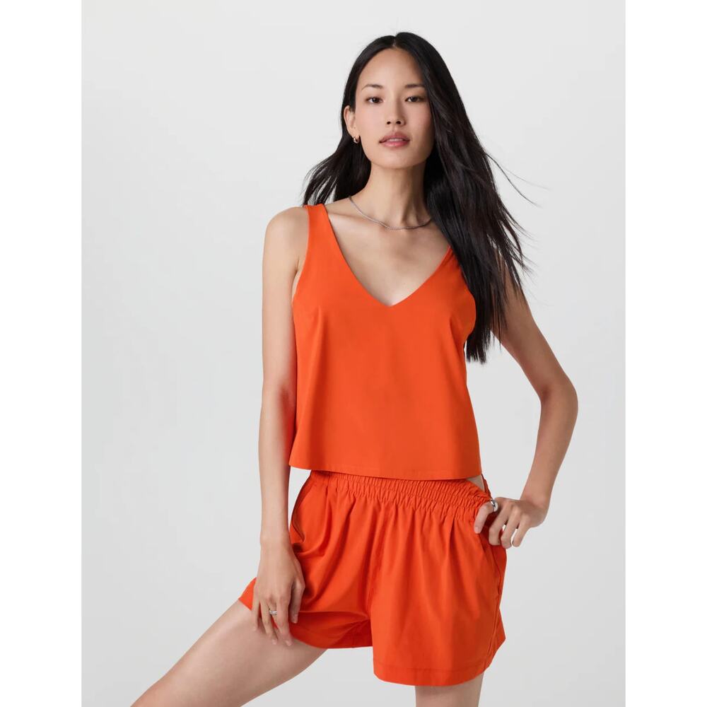 vuori villa cropped tank orange bright poppy